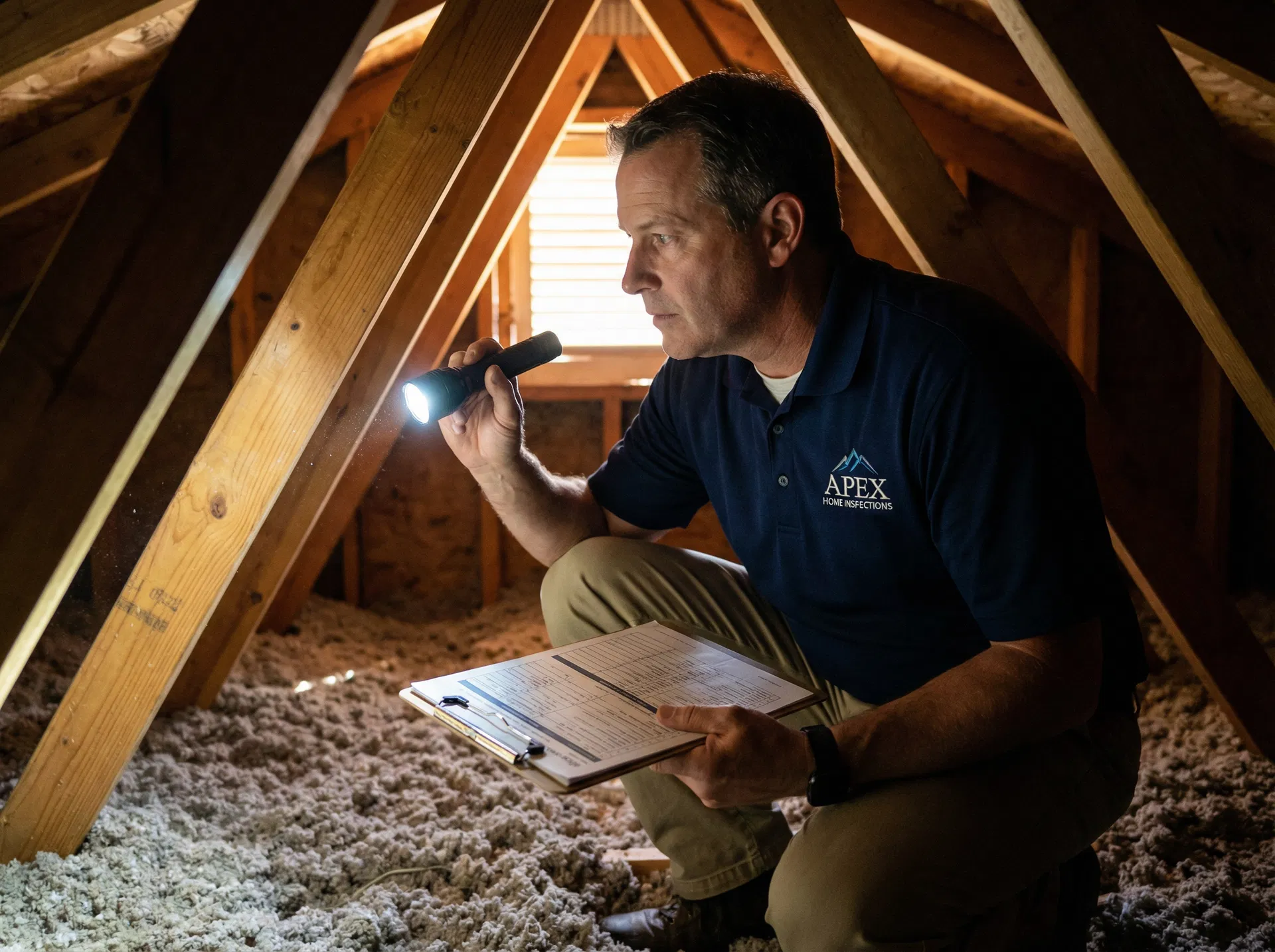 Home inspector at work on a Boynton Beach property