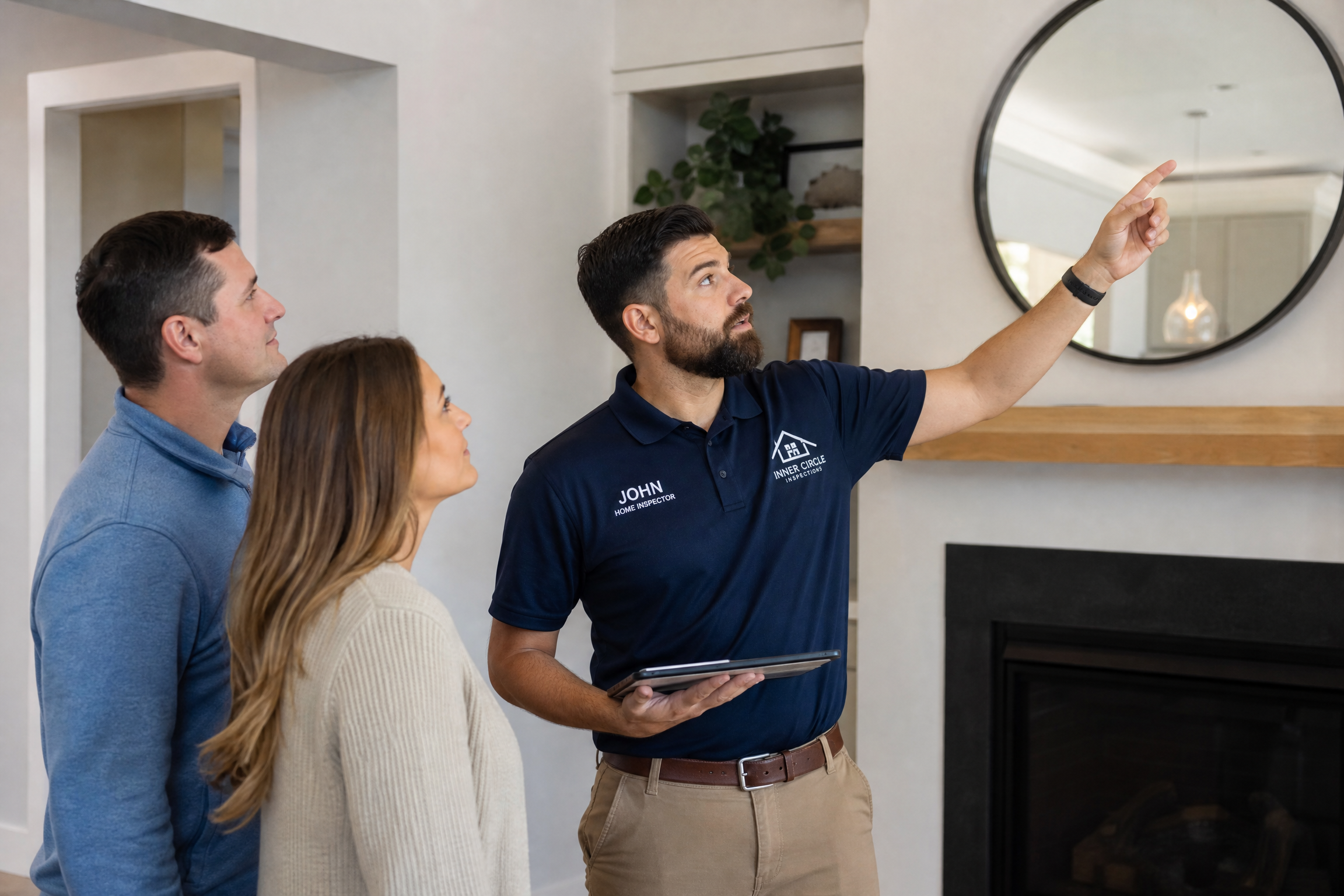 Inspector sharing home maintenance tips with South Florida homeowners